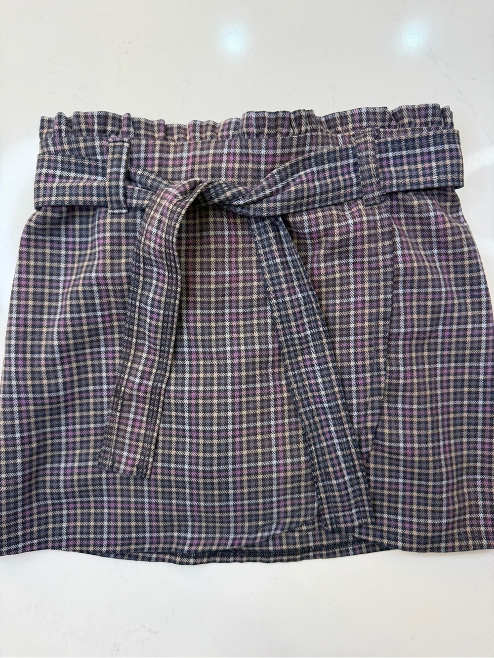 Abercrombie Kids Girls Plaid Paperbag Belted Skort Size 9/10
